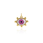 Shiny Enamel Evil Eye Pendant-DIY Jewelry Making Accessories   20x17mm