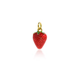 Shiny Enamel Strawberry Pendant-DIY Jewelry Making Accessories   7x11mm