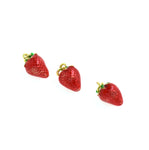 Shiny Enamel Strawberry Pendant-DIY Jewelry Making Accessories   7x11mm