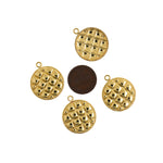 Shiny Round Waffle Pendant-DIY Jewelry Making Accessories   22mm