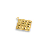 Shiny Square Waffle Pendant-DIY Jewelry Making Accessories   22x22mm