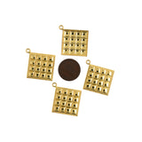 Shiny Square Waffle Pendant-DIY Jewelry Making Accessories   22x22mm