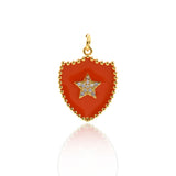 Shining Shield Star Pendant-DIY Jewelry Making Accessories  23.5x18mm