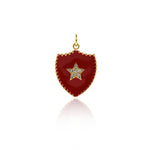 Shining Shield Star Pendant-DIY Jewelry Making Accessories  23.5x18mm