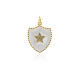 Shining Shield Star Pendant-DIY Jewelry Making Accessories  23.5x18mm