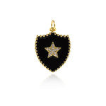 Shining Shield Star Pendant-DIY Jewelry Making Accessories  23.5x18mm