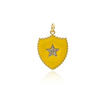 Shining Shield Star Pendant-DIY Jewelry Making Accessories  23.5x18mm