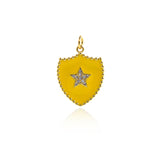 Shining Shield Star Pendant-DIY Jewelry Making Accessories  23.5x18mm