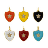 Shining Shield Star Pendant-DIY Jewelry Making Accessories  23.5x18mm