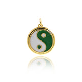 Shiny Enamel Bagua Pendant-DIY Jewelry Making Accessories   20x22mm