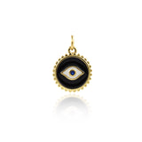 Minimalist Enamel Evil Eye Pendant-Personalized Jewelry Making Accessories   13mm