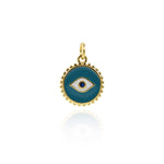 Minimalist Enamel Evil Eye Pendant-Personalized Jewelry Making Accessories   13mm