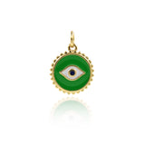 Minimalist Enamel Evil Eye Pendant-Personalized Jewelry Making Accessories   13mm