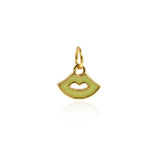 18K Enamel Lip Pendant-Sexy Lips-For Jewelry Making 9.5x8mm