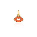 18K Enamel Lip Pendant-Sexy Lips-For Jewelry Making 9.5x8mm