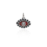 Enamel Evil Eye Pendant-Evil Eye Zircon Pendant-Protection Pendant  15x13mm