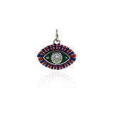 Enamel Evil Eye Pendant-Evil Eye Zircon Pendant-Protection Pendant  15x13mm