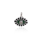 Enamel Evil Eye Pendant-Evil Eye Zircon Pendant-Protection Pendant  15x13mm