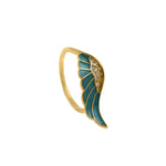 Micropavé Nail Wings Ring-Delicate Wings-For Jewelry Making  25x8mm