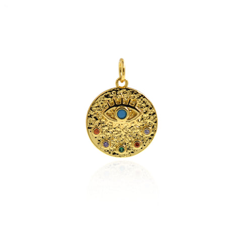 Blue Enamel Evil Eye Pendant-Exorcise Evil And Avoid Disaster-Protect Your Family   15mm