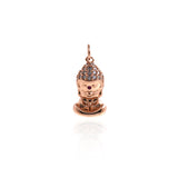 Micropavé nail buddha pendant-diy buddha ornaments  15x7mm