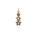 Minimalist Micropavé Studded Star Pendant-DIY Jewelry Making  22.5x9mm