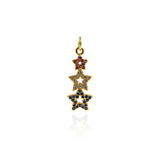 Minimalist Micropavé Studded Star Pendant-DIY Jewelry Making  22.5x9mm