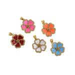 Personalized Jewellery Making-Micropavé Enamel Flower Pendant - DIY Jewelry  22x20.5mm