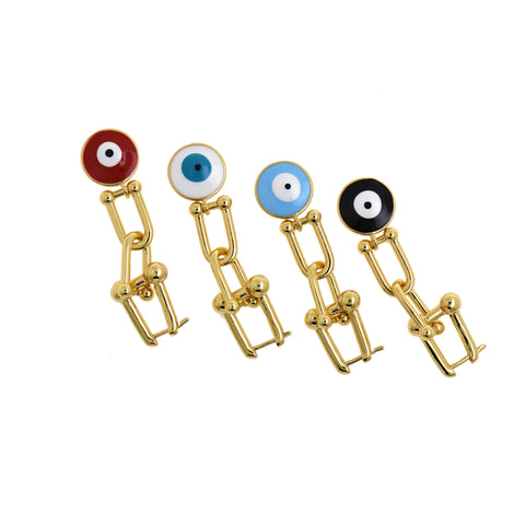 Exquisite Evil Eye Earrings-Enamel Evil Eye-DIY Jewelry Accessories  41x12mm