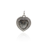 Personalized Jewelry-Exquisite Heart Shaped Zircon Pendant-DIY Jewelry Making  17x14.5x6.5mm