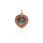 Personalized Jewelry-Exquisite Heart Shaped Zircon Pendant-DIY Jewelry Making  17x14.5x6.5mm