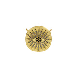 Gold Filled Hollow Evil Eye Charm, Cubic Zirconia Eye Connector, Evil Eye Charm  22mm