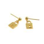 Individualism Jewelry-Exquisite Lock Stud Earrings-DIY Jewelry Accessories  18.5x8mm