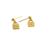 Individualism Jewelry-Exquisite Lock Stud Earrings-DIY Jewelry Accessories  18.5x8mm