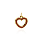 Personalized Jewelry-Exquisite Enamel Hollow Heart Pendant-DIY Jewelry Making  15x15mm