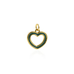 Personalized Jewelry-Exquisite Enamel Hollow Heart Pendant-DIY Jewelry Making  15x15mm