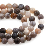 Round Smooth Agate Bead,Bamboo Leaf Agate Gemstone Beads 6mm 8mm 10mm - BestBeaded