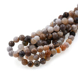 Round Smooth Agate Bead,Bamboo Leaf Agate Gemstone Beads 6mm 8mm 10mm - BestBeaded