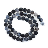 Natural Crackle Agate Beads,Round Black Onyx Gemstone Loose Beads - BestBeaded