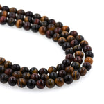 Smooth Mixed Tiger Eye Beads,Gemstone Healing Bracelet Loose Beads - BestBeaded