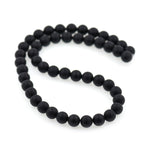 Natural Matte Black Onyx Gemstone Loose Beads - BestBeaded