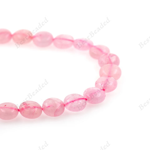 Natural Rose Quartz Beads,12mm Pink Coin Gemstone Loose Beads,DIY Handmade Accessory 1 Strand - BestBeaded